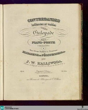 Contredanses brillantes et variées : suivies d'une galopade pour le piano-forte; op. 86