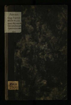 König Friedrich Wilhelm IV. und das liberale Märzministerium Camphausen-Hansemann i. J. 1848