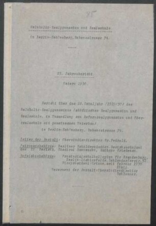 1929/30: Jahresbericht ... - 1929/30
