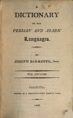 A dictionary of the persian and arabic languages, 2