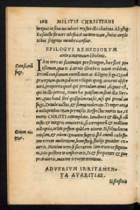 Adversum Irritamenta Avaritiae.