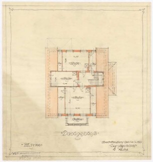 Einfamilienhaus mit Laden und Gaststube: Grundriss Dachgeschoss 1:100