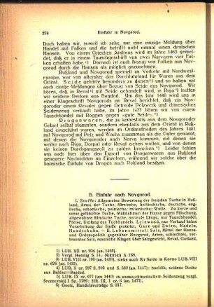 B. Einfuhr nach Novgorod.