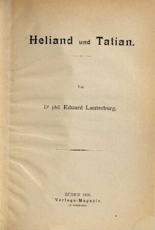 Heliand und Tatian
