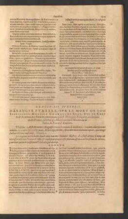 Concio III. Funebris, Harangue Funebre, Sur La Mort De Son Excellence Messire Charles De Croy, Duc De Croy ...