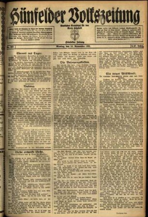 Ausgabe vom Montag, den 14. November 1921.