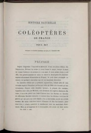 Histoire Naturelle Des Coleopteres De France
