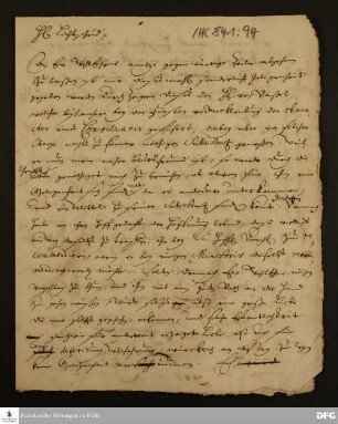 Brief von [August Hermann Francke] Ferdinand Helfreich Lichtscheid.
