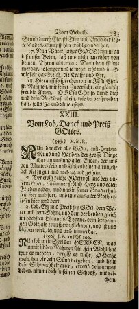 XXIII. Vom Lob, Danck und Preiß Gottes.