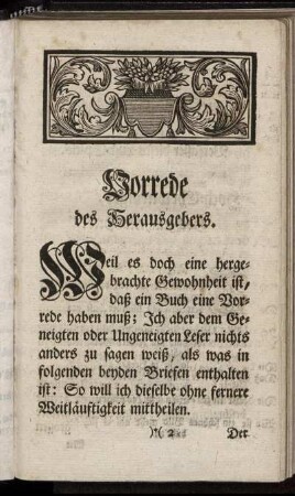 Vorrede des Herausgebers.