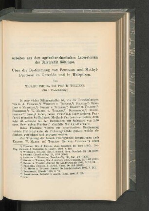 Arbeiten aus dem agrikultur-chemischen Laboratorium der Universität Göttingen.