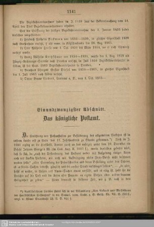 Einundzwanzigster Abschnitt. Das königliche Postamt