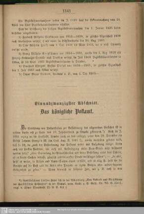 Einundzwanzigster Abschnitt. Das königliche Postamt