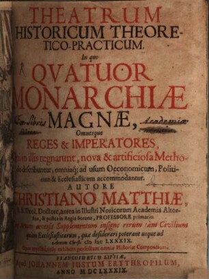 Theatrum historicum theoretico-practicum