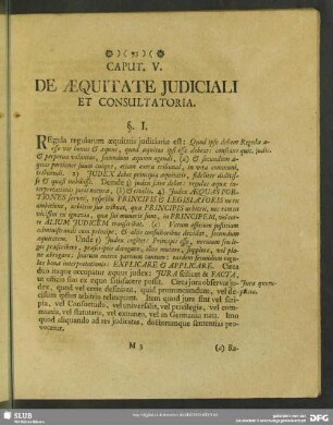 Caput V. De Aequitate Iudiciali Et Consultatoria