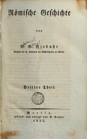 Römische Geschichte, 3.