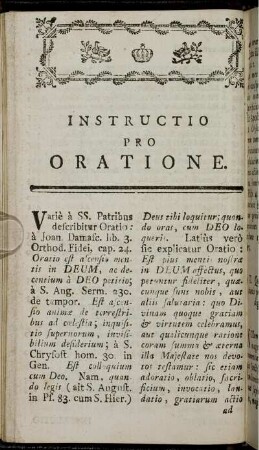 Instructio Pro Oratione.