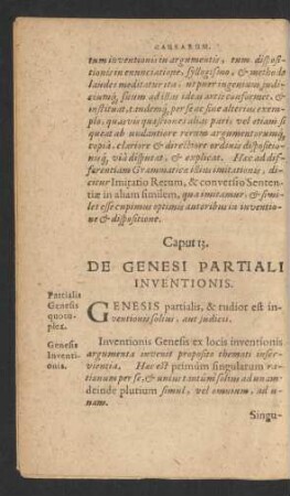 Caput 13. De Genesi Partiali Inventionis