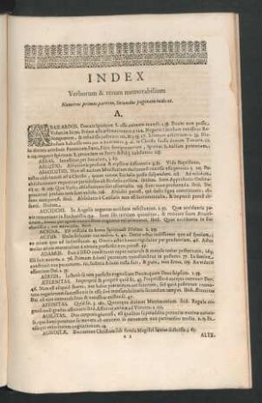 Index Verborum & rerum memorabilium.