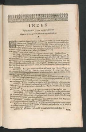 Index Verborum & rerum memorabilium.