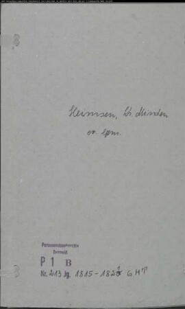 Kirchenbuchduplikat der evangelischen Gemeinde Heimsen, Kreis Minden (GHT 1815-1821) (Gemeinde: Evangelische Gemeinde Heimsen)