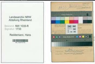 Entnazifizierung Hans Reddemann , geb. 06.09.1905 (Lehrer)