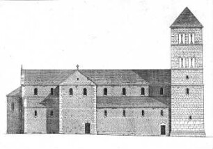 Hirsau, St. Aurelius, von Süden (graph. Rekonstruktion)