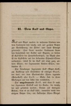 II. Vom Kalk und Gyps.