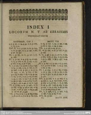 Index I Locorum N. T. Ab Ebraismus Vindicatorum