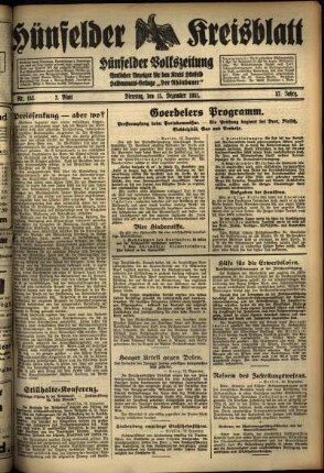 Zweite Ausgabe vom Dienstag, den 15. Dezember 1931.