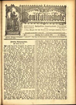 Erste Ausgabe vom Sonntag, den 17. Februar 1901.
