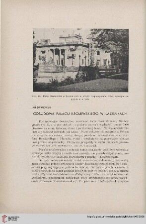 9: Odbudowa Pałacu Królewskiego w Łazienkach