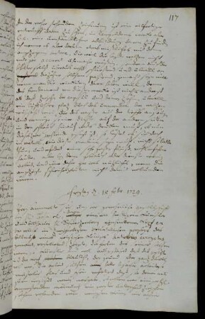 Freytag d. 18 febr. 1729.