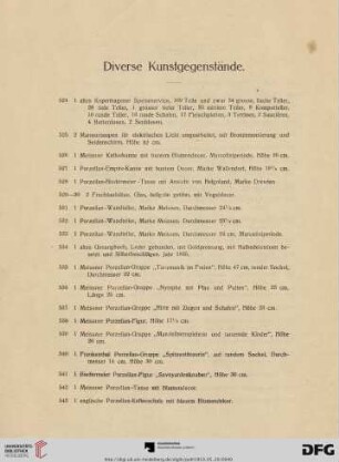 Diverse Kunstgegenstände (Nr. 524-559)