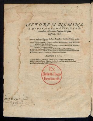 Autorum Nomina ...