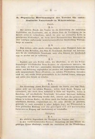 Organische Bestimmungen des Vereins für vaterländische Naturkunde in Württemberg