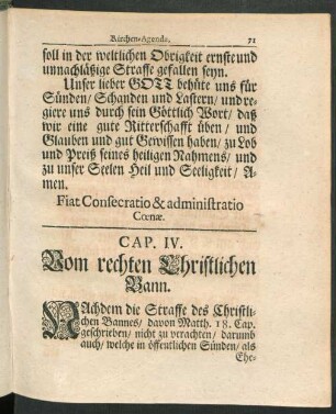 Cap. IV. Vom rechten Christlichen Bann.