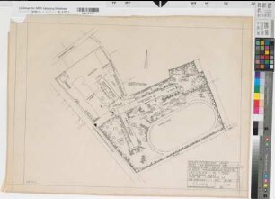 Soest (Soest) Neubau des Staatlichen Archigymnasiums Vorentwurf: Lageplan 1962 1 : 200 64 x 73 Zeichnung Staatshochbauamt Soest
