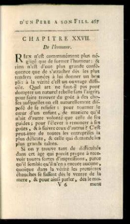Chapitre XXVII. De l'humeur