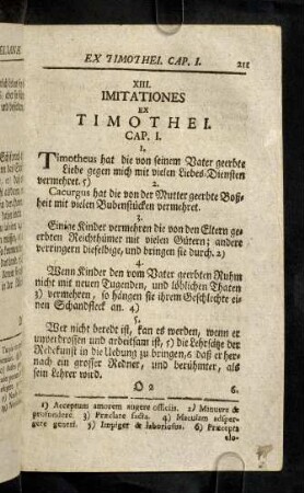 211-220, XIII. Imitationes Ex Timothei.