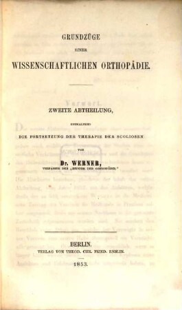 Grundzüge einer wissenschaftlichen Orthopädie, 2