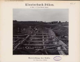 Dortmund-Ems-Kanal. Kleuterbach-Düker, Hiddingsel: Herstellung der Sohle