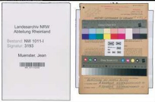Entnazifizierung Jean Muenster , geb. 22.03.1894 (Fahrradhaendler)