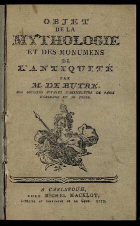 Objet De La Mythologie Et Des Monumens De L'Antiquité