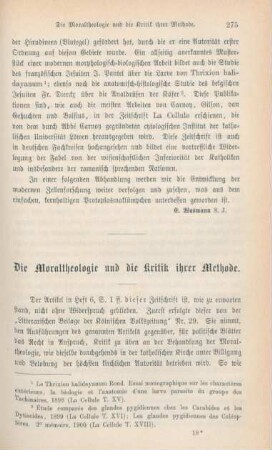 275-287 Die Moraltheologie und die Kritik ihrer Methode