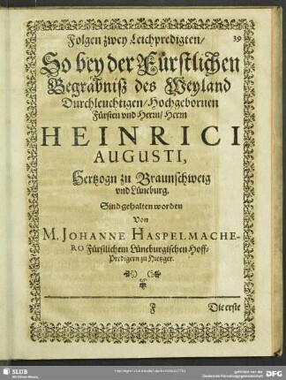 Leichenpredigt : Christliche Leichenpredigt