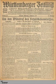 Württemberger Zeitung : das nationalsozialistische Morgenblatt in Stuttgart : WLZ, Württembergische Landeszeitung