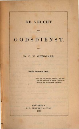 De vrucht der godsdienst