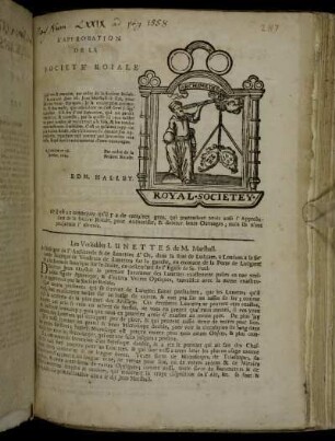 L Approbation De La Societe Royale [...] veu & examine, par ordre de la Societe Royale la methode dont Mr. Jean Marshall [...]