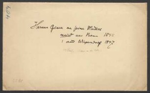 Brief an Wilhelm Grimm und Dorothea Grimm : 29.12.1847-22.07.1848